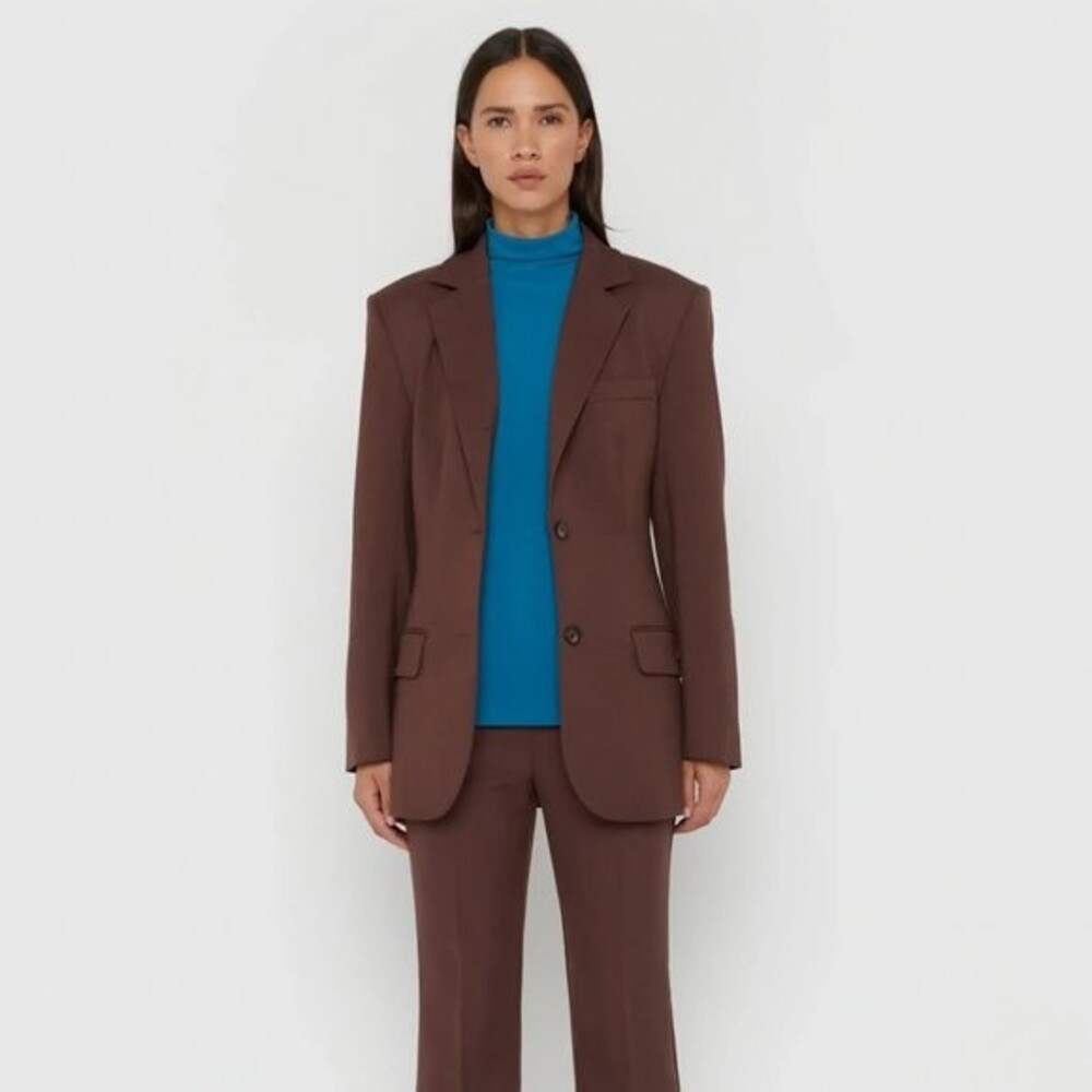Oak + Fort A-Line Blazer in Deep Mahogany NWT - Picture 3 of 9